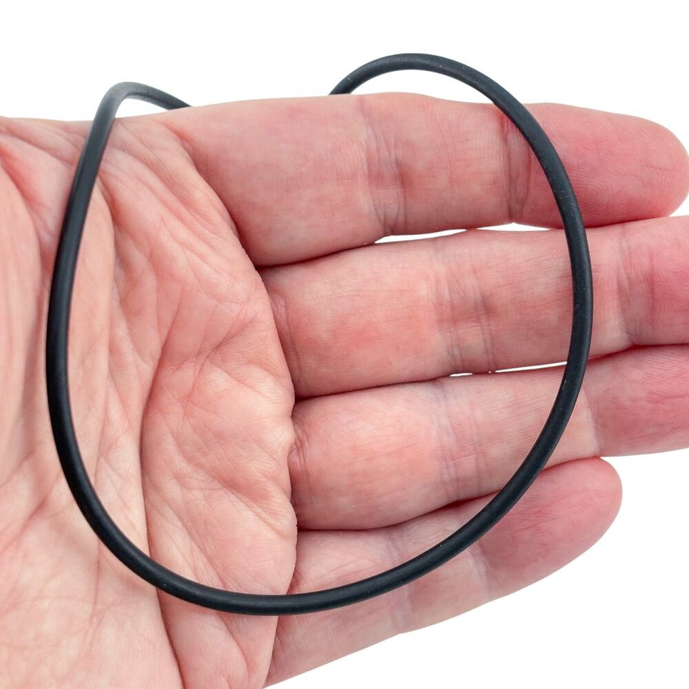 Vintage Sterling Silver 925 Black Rubber Cord Necklace 20.5"